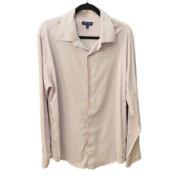 Peter Millar check gingham soft long sleeve button up shirt XL mens - Picture 1 of 9